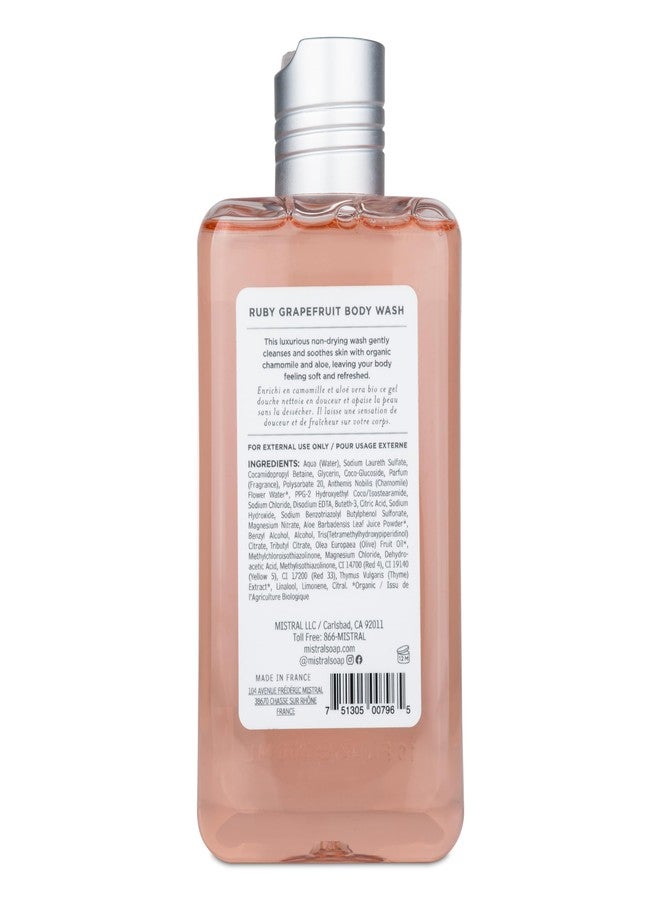 Mistral Ruby Grapefruit Body Wash, 10 fl oz, Natural Chamomile and Aloe, pH Balanced - Image 2